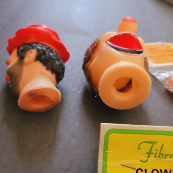 Vintage Halloween Plastic Clown Heads Faces Doll Face Hand Feet HOBO - Picture 8 of 12